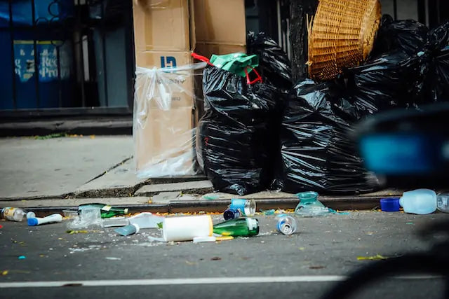 contaminated recycling bin