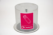 Acrylic Battery Recycling Bin - 12 Litre Reduced to Clear