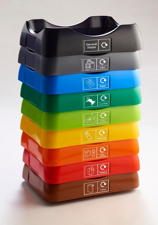 30 Litre Recycling Bin with Colour Coded Lids