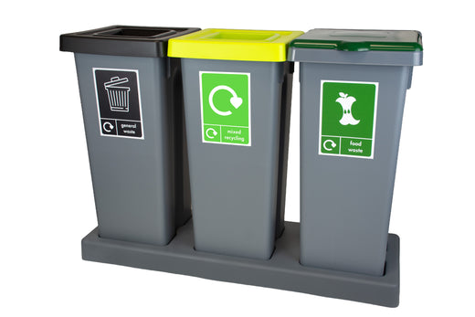 3 x 50L Fitbin Recycling Station with Tray