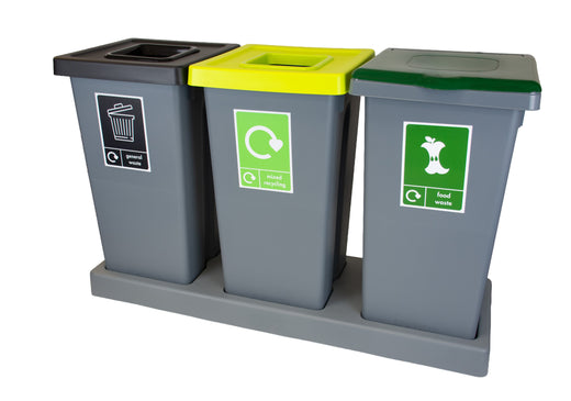 3 x 75L Fitbin Recycling Station with Tray