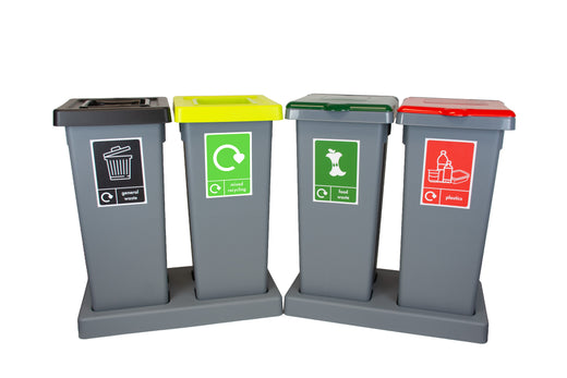 4 x 50L Fitbin Recycling Station with Tray