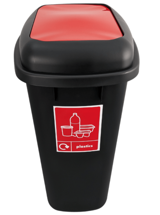 Large 90 Litre Push Flap Recycling Bin - 90 Litre