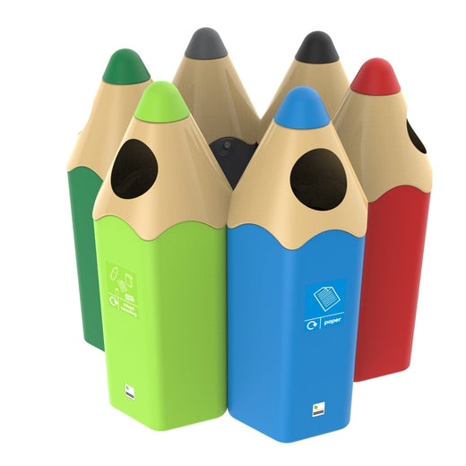 Coloured Pencil Recycling Bin 70 Litres