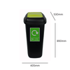 Large 90 Litre Push Flap Recycling Bin - 90 Litre