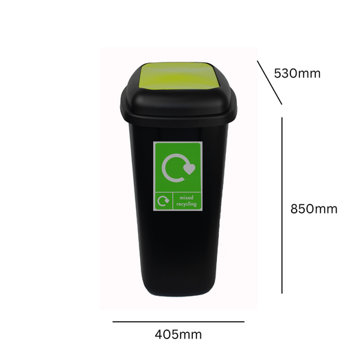 Large 90 Litre Push Flap Recycling Bin - 90 Litre