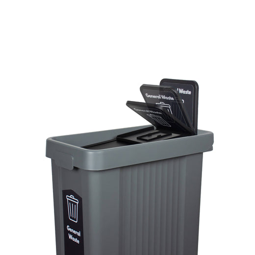 Slim Profile Recycling Bin with Integrated Signage - 70 Litres