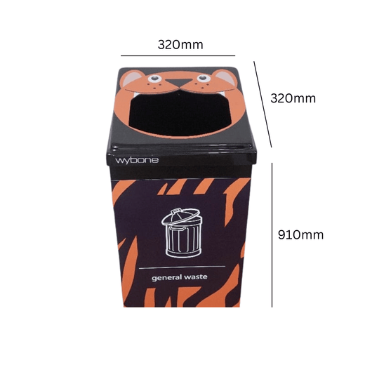Novelty Tiger General Waste Bin - 60 Litre