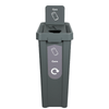 Slim Profile Recycling Bin with Integrated Signage - 70 Litres