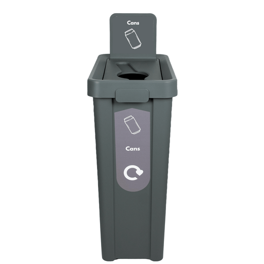Slim Profile Recycling Bin with Integrated Signage - 70 Litres