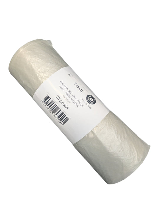 Recycled Clear 90 Litre Bin Liners - High Grade