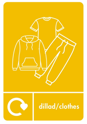 A5 Bilingual Clothes Recycling Sticker