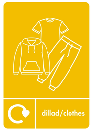 A5 Bilingual Clothes Recycling Sticker