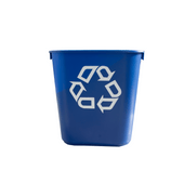 6 x Rubbermaid Rectangular Wastebaskets 12.9L - Blue