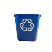 3 x Rubbermaid Rectangular Wastebaskets 12.9L - Blue