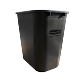 Set of 3 x Rubbermaid Rectangular Wastebasket - 26.6L - Black