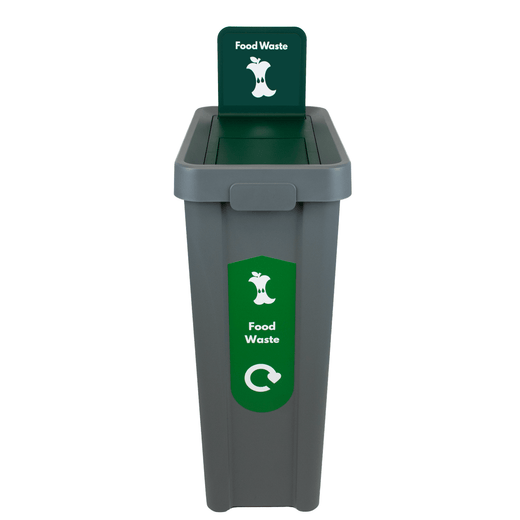 Slim Profile Recycling Bin with Integrated Signage - 70 Litres
