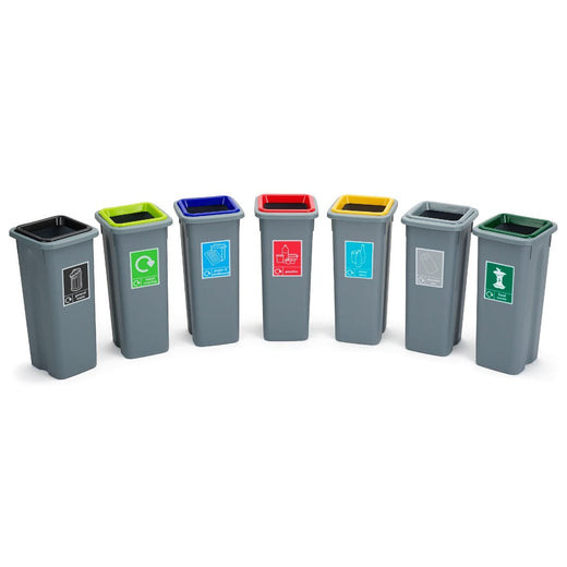 Freestanding Colour Coded Recycling Bin - 3 Sizes