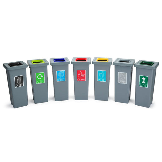 Freestanding Colour Coded Recycling Bin - 3 Sizes