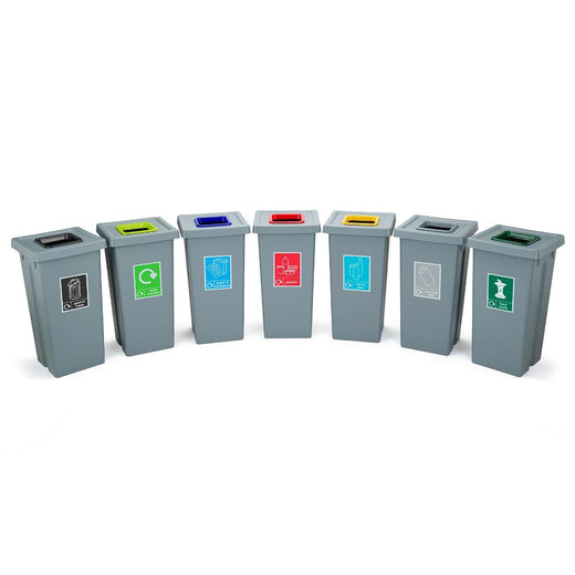 Freestanding Colour Coded Recycling Bin - 3 Sizes