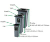 Freestanding Colour Coded Recycling Bin - 3 Sizes