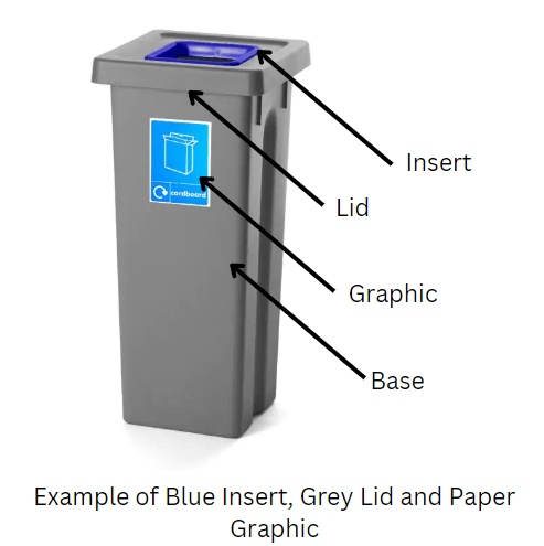 Freestanding Colour Coded Recycling Bin - 3 Sizes