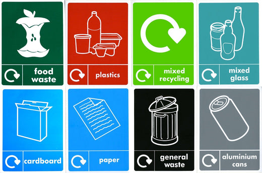 Freestanding Colour Coded Recycling Bin - 3 Sizes