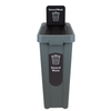 Slim Profile Recycling Bin with Integrated Signage - 70 Litres