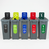 Slim Profile Recycling Bin with Integrated Signage - 70 Litres