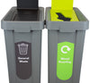 Slim Profile Recycling Bin with Integrated Signage - 70 Litres