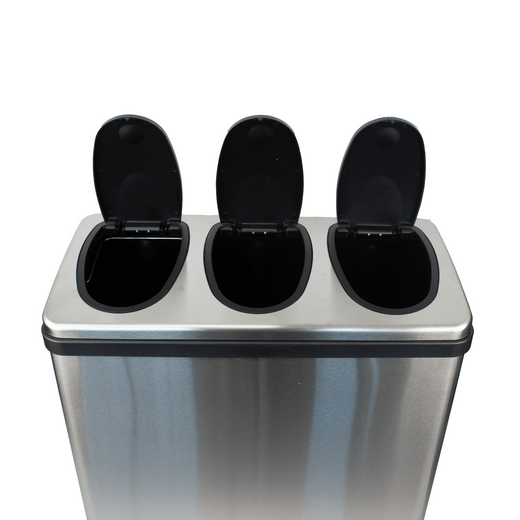 Push Lid Triple Recycling Station - 3 x 15L