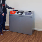 Lute Triple Indoor Recycling Station - 240 Litre