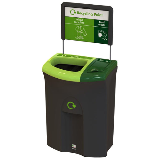 Meridian Dual Aperture Recycling Bin - 110 Litre