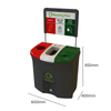 Mini Meridian Triple Aperture Recycling Bin - 87 Litre