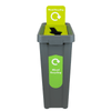 Slim Profile Recycling Bin with Integrated Signage - 70 Litres