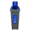 Slim Profile Recycling Bin with Integrated Signage - 70 Litres