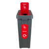 Slim Profile Recycling Bin with Integrated Signage - 70 Litres