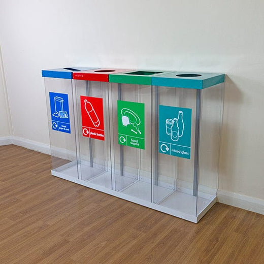 Quadruple Box Cycle Indoor Recycling Bin - 240 & 320 Litre Available