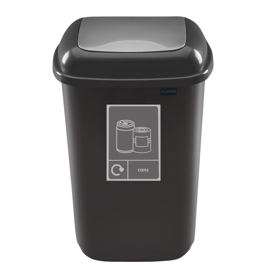 Plastic Push Lid Recycling Bin - 28 litre