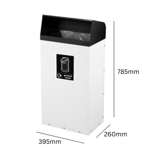 Metal Hooded Colour Coded Recycling Bin - 60 and 80 Litres
