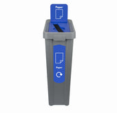 Slim Profile Recycling Bin with Integrated Signage - 70 Litres