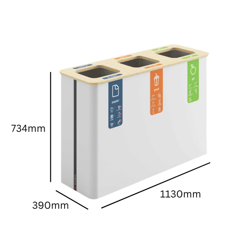 Trinity Trio Recycling Bin - 3 x 90 Litre