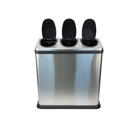 Push Lid Triple Recycling Station - 3 x 15L