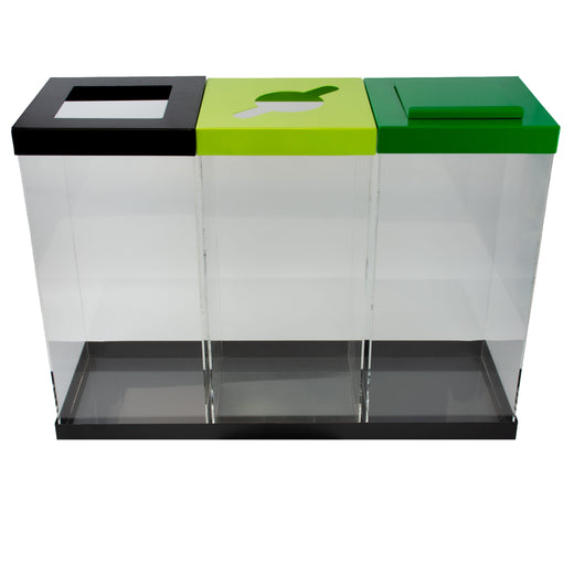 Triple Clear Recycling Station - 2 Sizes Available