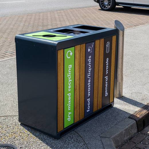 Simpler Recycling Open Top Neotour Recycling Station - 336 Litre