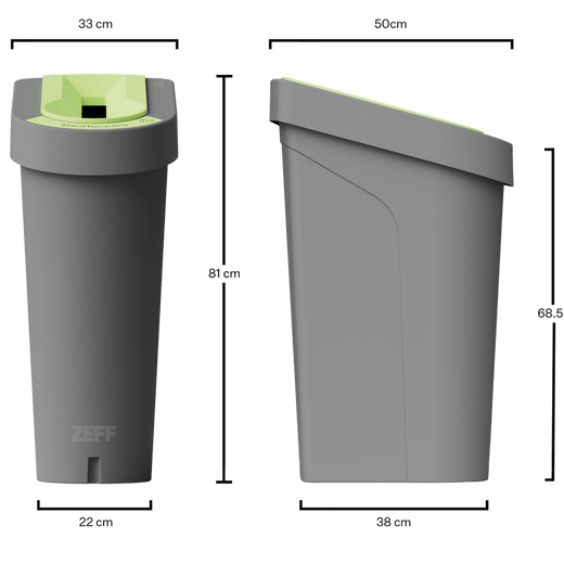Recycling Bin with Printed Waste Streams (70 Litres)