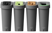 Recycling Bin with Sticker Sheet and Optional Coloured Lid Insert (70 Litres)