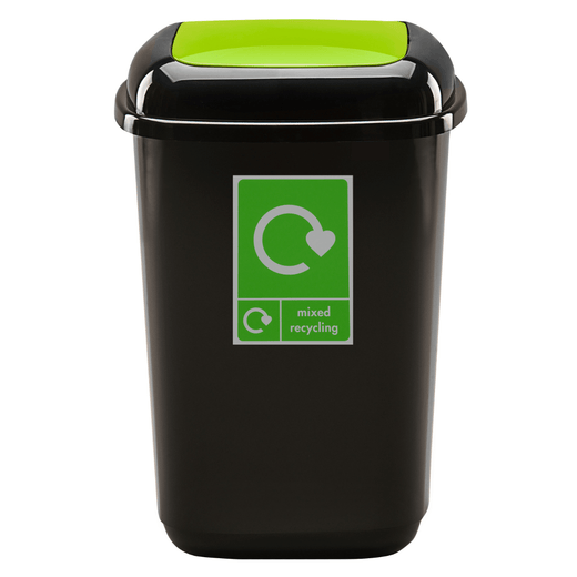 Plastic Push Lid Recycling Bin - 28 litre