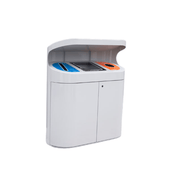 Torpedo Triple External Recycling Bin with Hood - 162 Litres