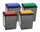 Set of 4 x 50 Litre Lift Top Recycling Bins with Coloured Lids
